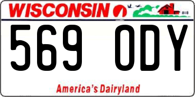 WI license plate 569ODY