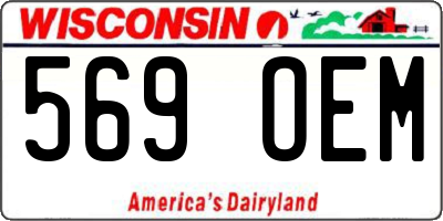 WI license plate 569OEM