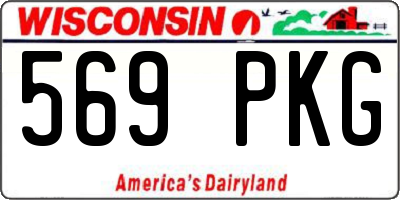 WI license plate 569PKG