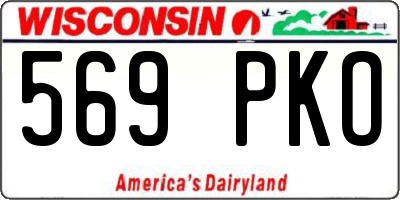 WI license plate 569PKO