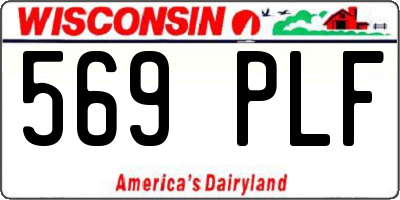 WI license plate 569PLF