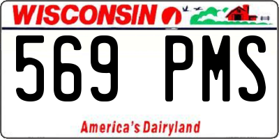 WI license plate 569PMS