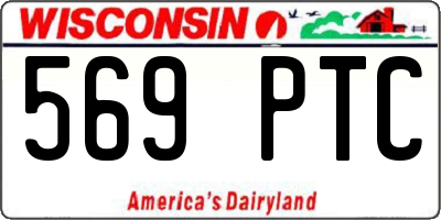 WI license plate 569PTC