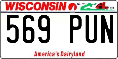 WI license plate 569PUN