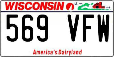 WI license plate 569VFW
