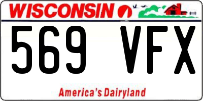 WI license plate 569VFX