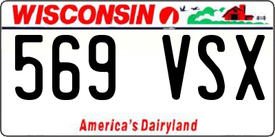 WI license plate 569VSX