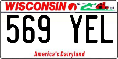 WI license plate 569YEL