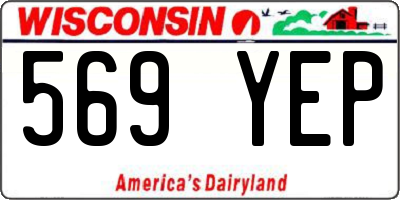 WI license plate 569YEP