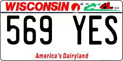 WI license plate 569YES