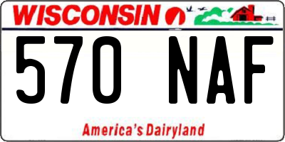 WI license plate 570NAF