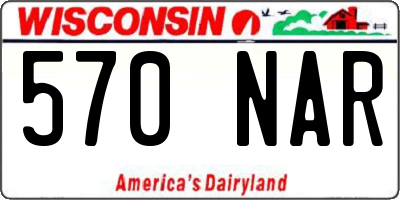 WI license plate 570NAR