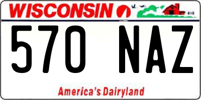WI license plate 570NAZ