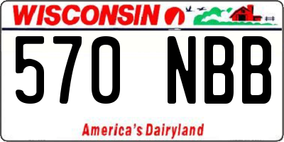 WI license plate 570NBB
