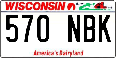 WI license plate 570NBK