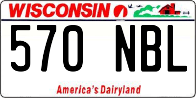 WI license plate 570NBL