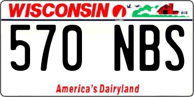 WI license plate 570NBS