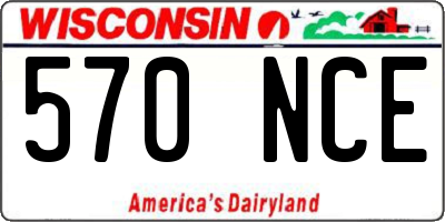 WI license plate 570NCE