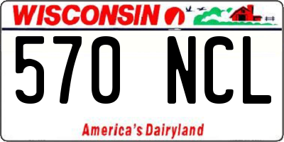 WI license plate 570NCL