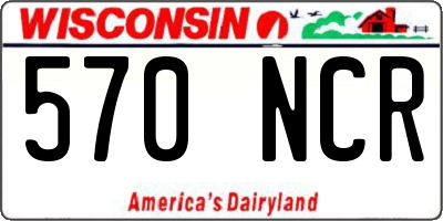 WI license plate 570NCR