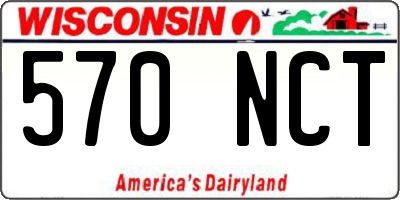 WI license plate 570NCT