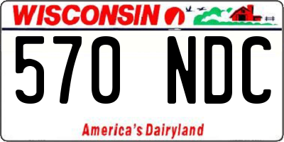 WI license plate 570NDC