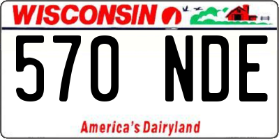 WI license plate 570NDE