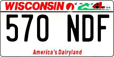 WI license plate 570NDF