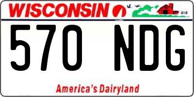 WI license plate 570NDG