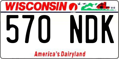 WI license plate 570NDK