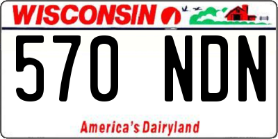 WI license plate 570NDN