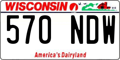 WI license plate 570NDW