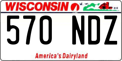 WI license plate 570NDZ