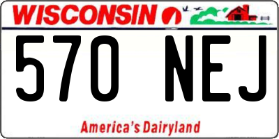 WI license plate 570NEJ