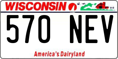 WI license plate 570NEV
