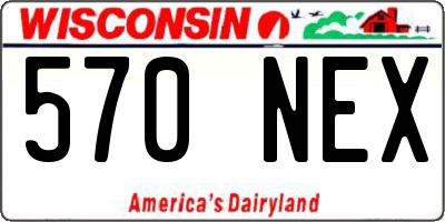 WI license plate 570NEX