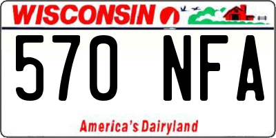 WI license plate 570NFA