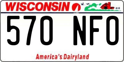 WI license plate 570NFO