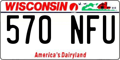 WI license plate 570NFU