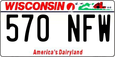 WI license plate 570NFW