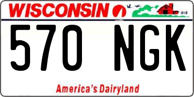 WI license plate 570NGK