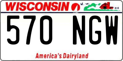 WI license plate 570NGW
