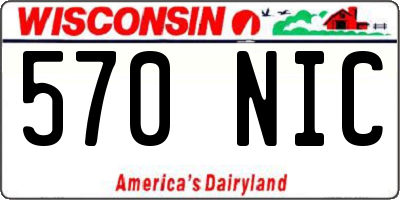 WI license plate 570NIC