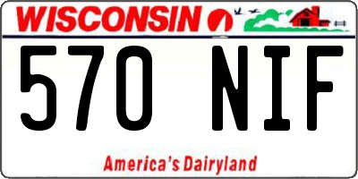 WI license plate 570NIF