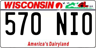 WI license plate 570NIO