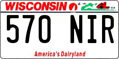 WI license plate 570NIR