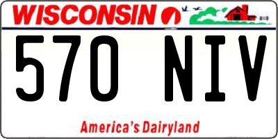 WI license plate 570NIV