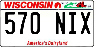 WI license plate 570NIX