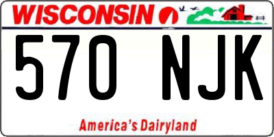 WI license plate 570NJK