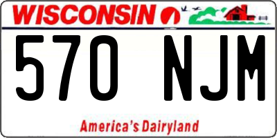 WI license plate 570NJM